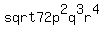 sqrt72p%5E2q%5E3r%5E4