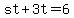 st+%2B+3t+=+6
