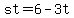 st+=+6+-+3t