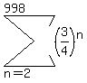 sum%28%283%2F4%29%5En%2Cn=2%2C998%29
