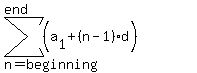 sum%28%28a%5B1%5D%2B%28n-1%29d%29%2Cn=beginning%2Cend%29
