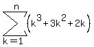 sum%28%28k%5E3%2B3k%5E2%2B2k%29%2Ck=1%2Cmatrix%281%2C3%2C%22%22%2C%22%22%2Cn%29%29