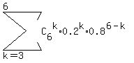 sum%28C%5B6%5D%5Ek%2A0.2%5Ek%2A0.8%5E%286-k%29%2C+k=3%2C6%29