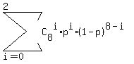 sum%28C%5B8%5D%5Ei%2Ap%5Ei%2A%281-p%29%5E%288-i%29%2Ci=0%2C2%29
