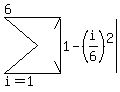 sum%28abs%281-+%28i%2F6%29%5E2%29%2Ci=1%2C6%29
