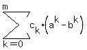 sum%28c%5Bk%5D%28a%5Ek-b%5Ek%29%2Ck=0%2Cm%29