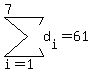 sum%28d%5Bi%5D%2C+i+=+1%2C+7%29+=+61