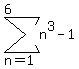 sum%28n%5E3-1%2Cn=1%2C6%29