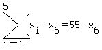 sum%28x%5Bi%5D%2C+i=1%2C5%29%2B+x%5B6%5D+=+55%2B+x%5B6%5D