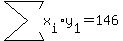 sum%28x%5Bi%5Dy%5B1%5D%29=146