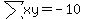 sum%28xy%29=-10