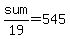 sum%2F19+=+545