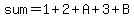 sum+=+1%2B2%2BA%2B3%2BB