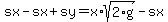 \"sx-sx%2Bsy=x%2Asqrt%282%2Ag%29-sx\"