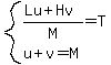 system%28%28Lu%2BHv%29%2FM=T%2Cu%2Bv=M%29