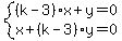 system%28%28k-3%29x%2By=0%2Cx%2B%28k-3%29y=0%29