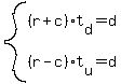 system%28%28r%2Bc%29%2At%5Bd%5D=d%2C%28r-c%29%2At%5Bu%5D=d%29