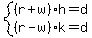system%28%28r%2Bw%29h=d%2C%28r-w%29k=d%29