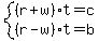 system%28%28r%2Bw%29t=c%2C%28r-w%29t=b%29
