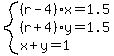 system%28%28r-4%29x=1.5%2C%28r%2B4%29y=1.5%2Cx%2By=1%29