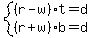 system%28%28r-w%29t=d%2C%28r%2Bw%29b=d%29