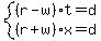 system%28%28r-w%29t=d%2C%28r%2Bw%29x=d%29