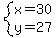 system%28+x=30%2C+y=27+%29