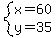 system%28+x=60%2C+y=35+%29