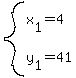 system%28+x%5B1%5D+=+4%2C+y%5B1%5D+=+41+%29+