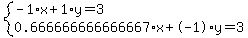system%28-1%2Ax%2B1%2Ay=3%2C0.666666666666667%2Ax%2B-1%2Ay=3%29