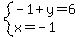 system%28-1%2By=6%2Cx=-1%29