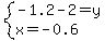 system%28-1.2-2=y%2Cx=-0.6%29