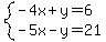 system%28-4x%2By=6%2C-5x-y=21%29
