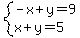 system%28-x%2By=9%2Cx%2By=5%29
