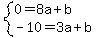 system%280=8a%2Bb%2C-10=3a%2Bb%29
