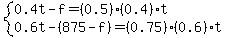 system%280.4t-f=%280.5%29%280.4%29t%2C0.6t-%28875-f%29=%280.75%29%280.6%29t%29