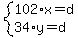 system%28102%2Ax=d%2C34%2Ay=d%29