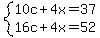 system%2810c%2B4x=37%2C16c%2B4x=52%29