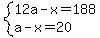 system%2812a-x=188%2Ca-x=20%29