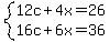 system%2812c%2B4x=26%2C16c%2B6x=36%29