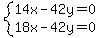 system%2814x-42y=0%2C18x-42y=0%29
