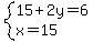 system%2815%2B2y=6%2Cx=15%29