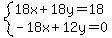system%2818x%2B18y=18%2C-18x%2B12y=0%29
