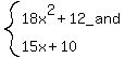 system%2818x%5E2+%2B+12_and%2C15x+%2B+10%29