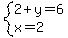 system%282%2By=6%2Cx=2%29