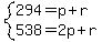 system%28294=p%2Br%2C538=2p%2Br%29