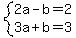system%282a-b=2%2C3a%2Bb=3%29