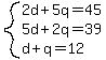 system%282d%2B5q=45%2C5d%2B2q=39%2Cd%2Bq=12%29