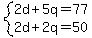 system%282d%2B5q=77%2C2d%2B2q=50%29