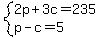 system%282p%2B3c=235%2Cp-c=5%29